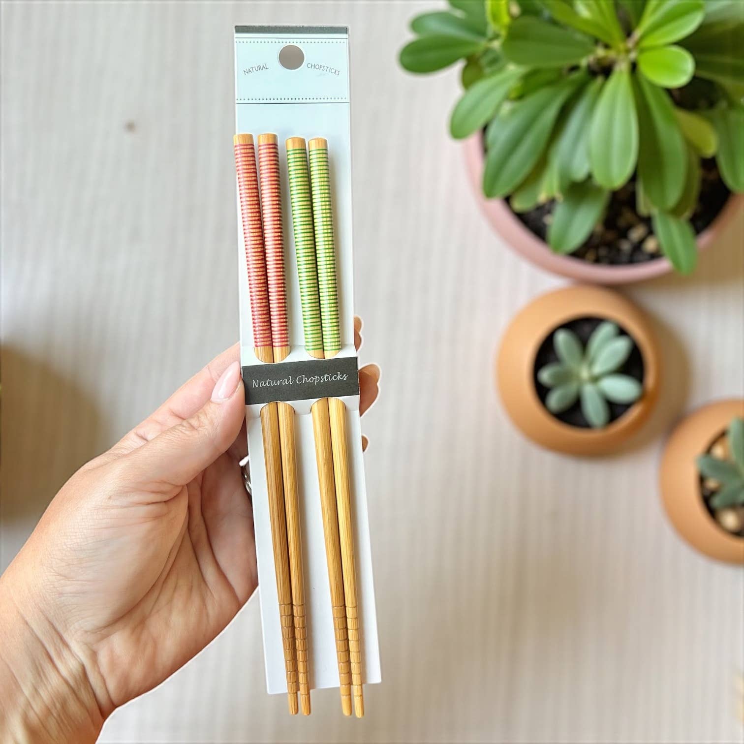 Bamboo Switch - Wholesale Chopsticks - Bamboo Chopsticks Set | Red & Green | Stocking Stuffer0