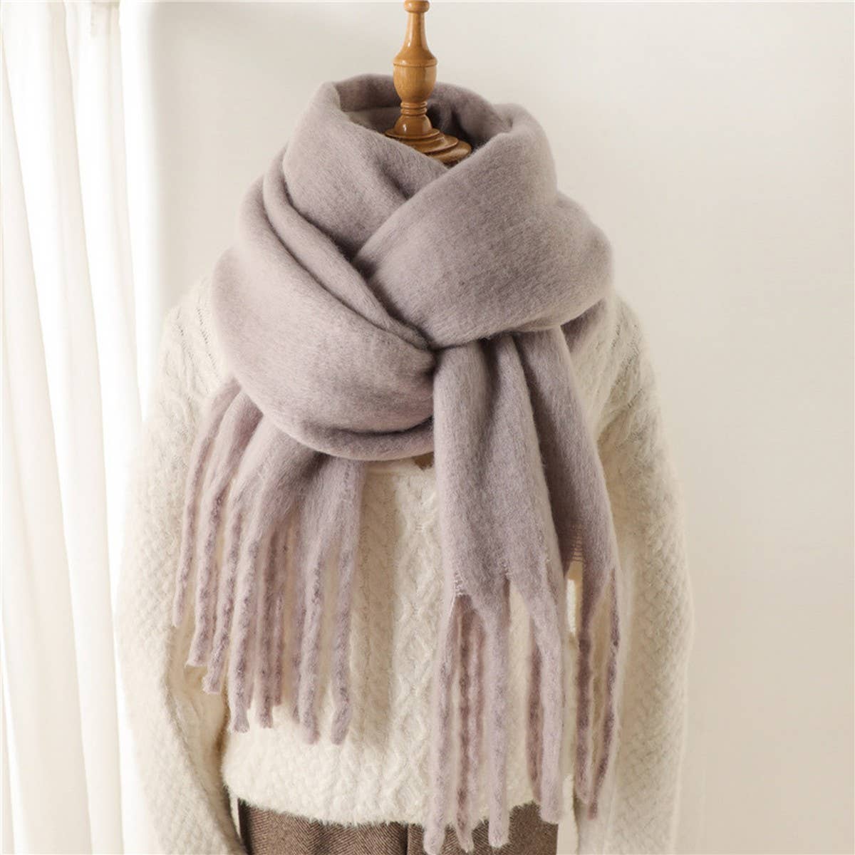 ACCITY - Wholesale Scarf - Women's - Mohair Tassel Scarf for Winter, Unisex Long Shawl_CWASC09653