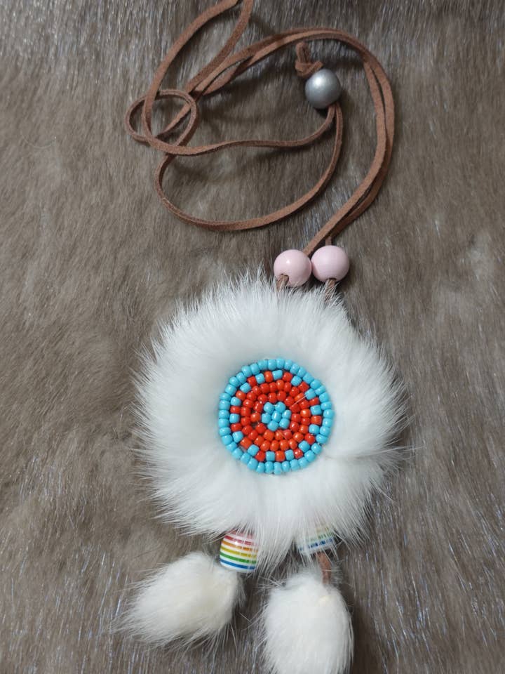 The Oneside Ewenki Sunflower Charm Necklace for wholesale by MOGSki LLC