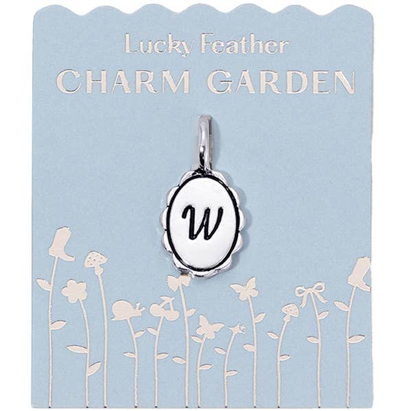 Charm Garden - Silver - Scalloped Initial Charm - W for wholesale by Lucky Feather