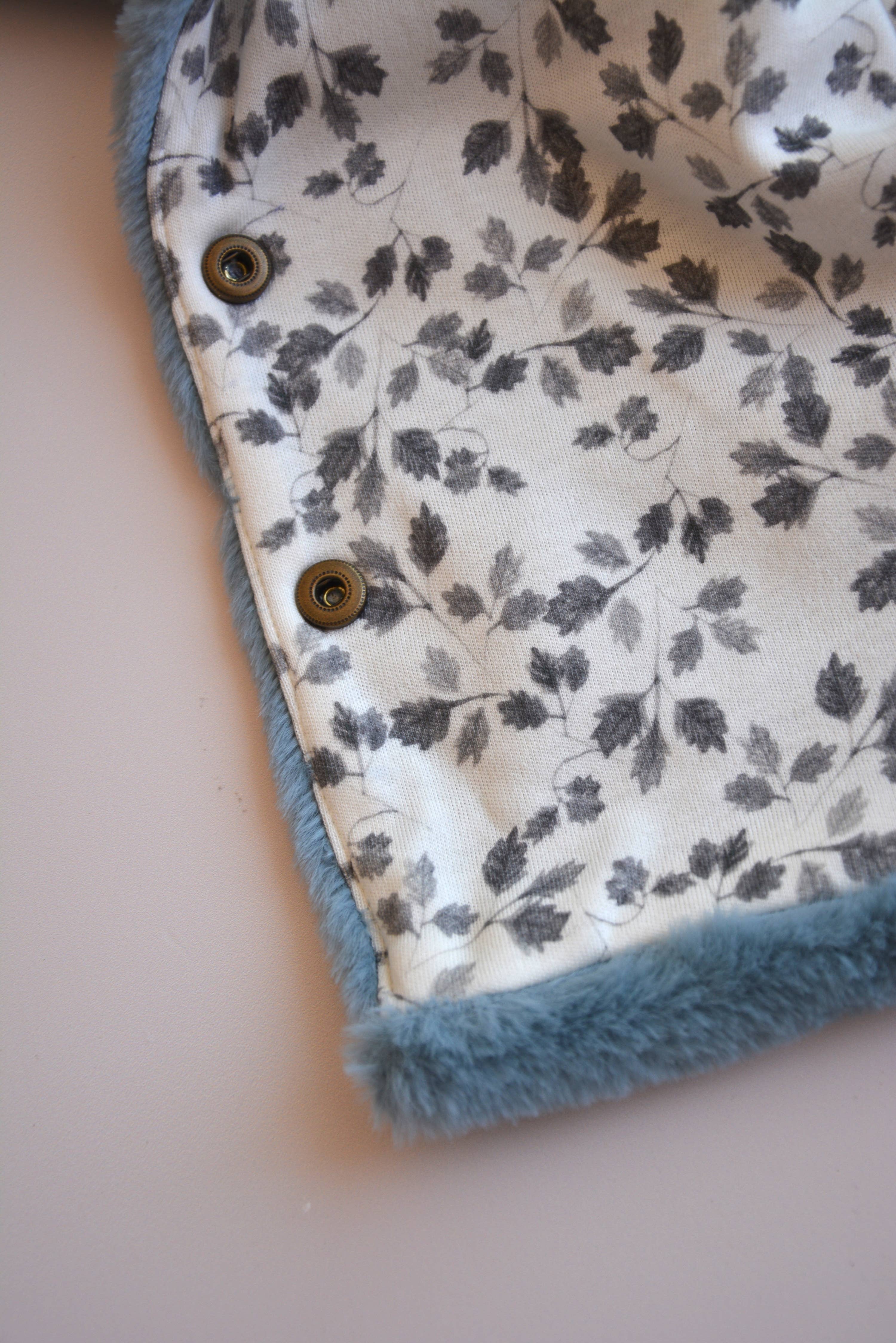 Eli & Nev (we cover U.S. import duties) - Wholesale Jacket - Kids - Baby / Kids Blue Faux-fur Jacket with Floral Lining OEKO-TEX9