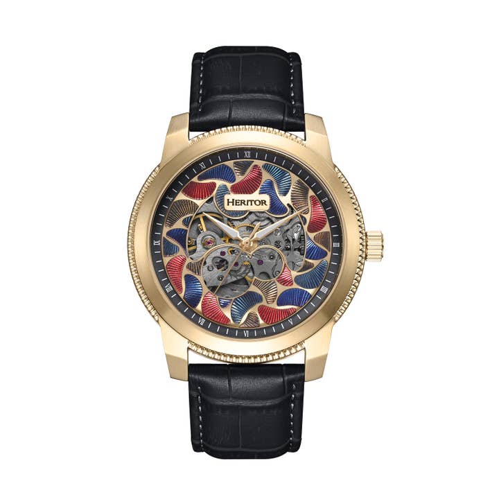 Heritor Automatic - Wholesale Wrist watch – Men's - Heritor Automatic Emmanuel Semi-Skeleton Leather-Band Watch3