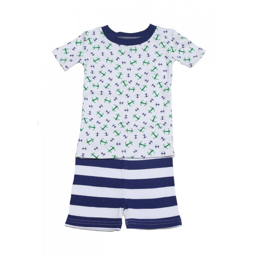 New Jammies - Wholesale Sleepwear Set - Kids - Anchors Aweigh Organic Short PJ0