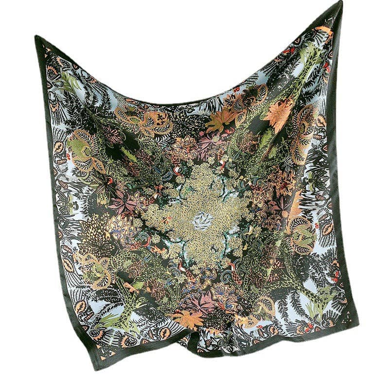 Marayn - Vendita all'ingrosso Sciarpa - Donna - Sciarpa di Seta Floreale Vintage 2025 Elegante Scialle3