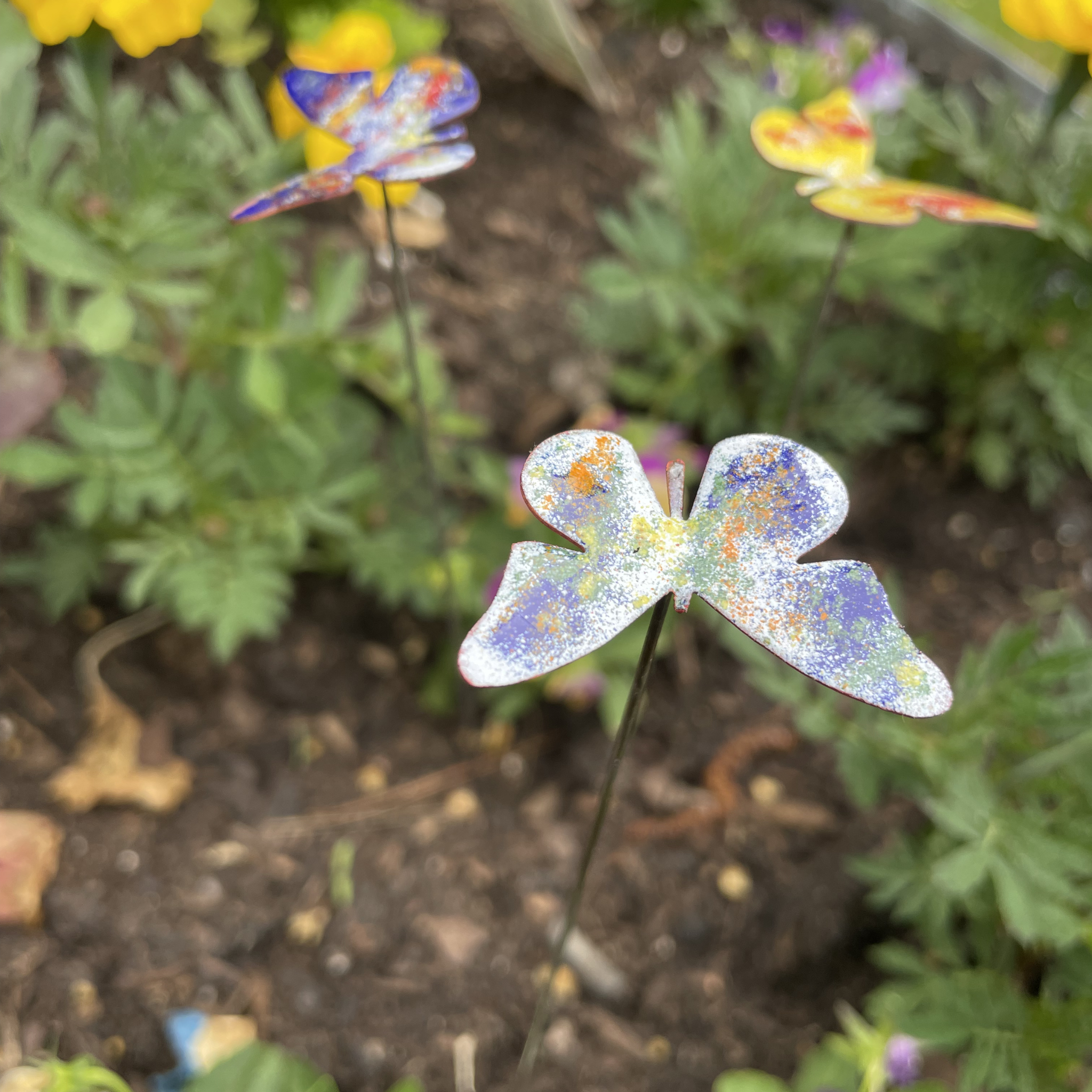 Clever Goods by Annabelle Noel Designs - Wholesale Garden/Lawn Stake - Small Copper Enamel Butterflies6