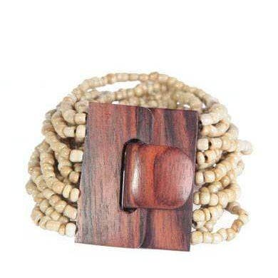Bijondo - Wholesale Beaded Bracelet - Wooden Buckle Bracelet and Glass Beads, costume jewelry14