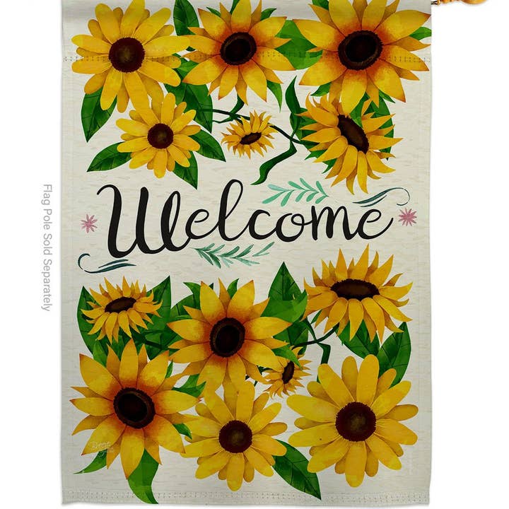 Two Group Flag Co – Engroshandel Flag – Velkommen Solsikker Bouquet Have Blomster Decor Flag
