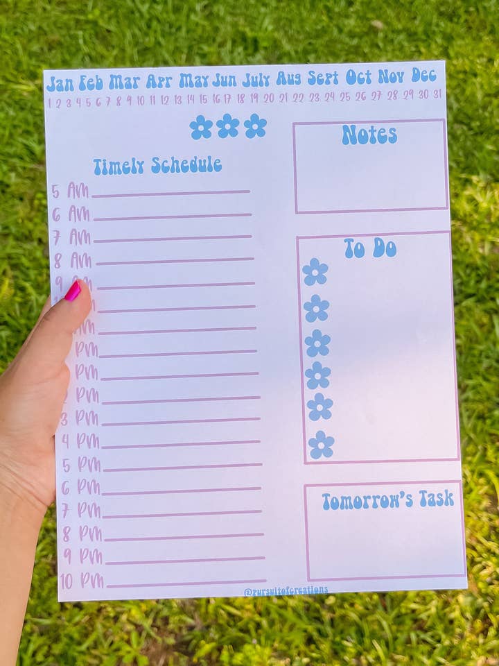 Notitieblok voor dagelijkse planner voor wholesale door Pursuit of creations