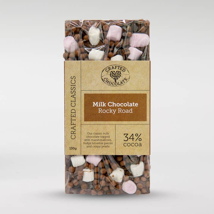 Milk Chocolate Rocky Road Bar for wholesale by The Chocolate Cafe