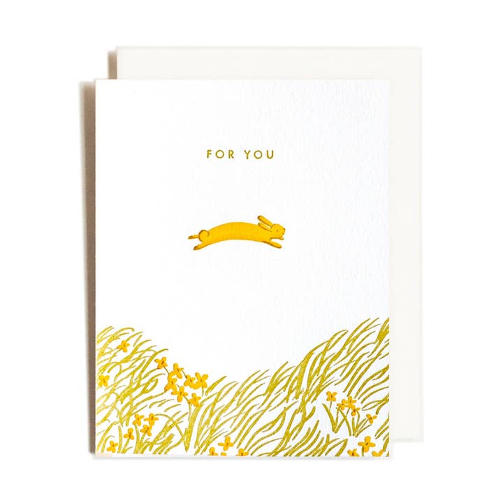For You Bunny | Everyday | Letterpress Card for wholesale by Homework Letterpress Studio