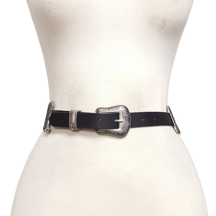 Axesoria West - Wholesale Belt - Women's - Western Boot and Cactus Concho Belt in Genuine Leather 1
