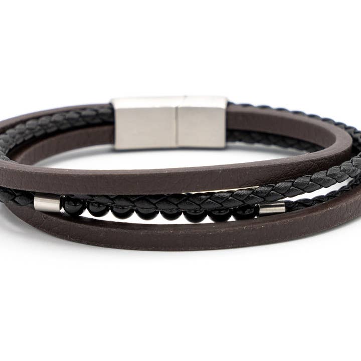 Herrearmbånd med tråde og sten for engroshandel hos KLK