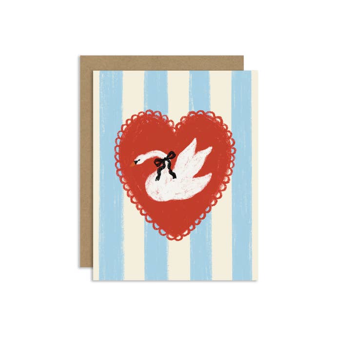 Allison Poplett - Wholesale Love Card - Swan Greeting Card