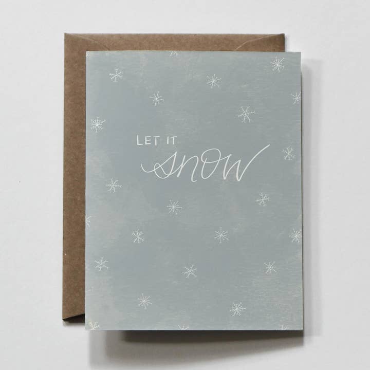 Let It Snow | Snowflake Christmas Holiday Greeting Card for wholesale by everglow handmade