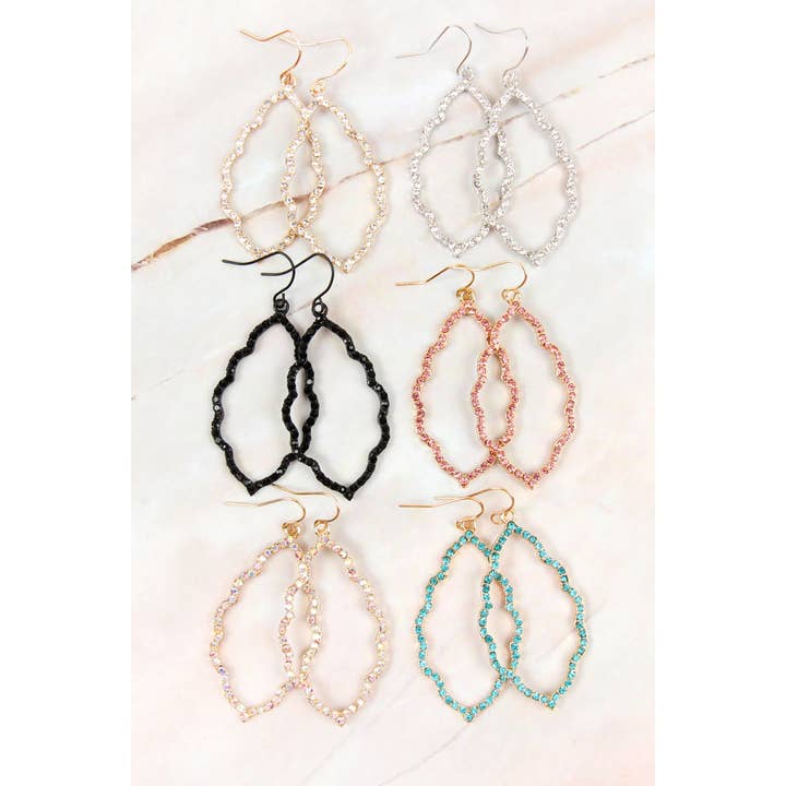 MYS Wholesale Inc - Wholesale Dangle Earrings - Rhinestones Cast Cloud Shape Drop Earrings