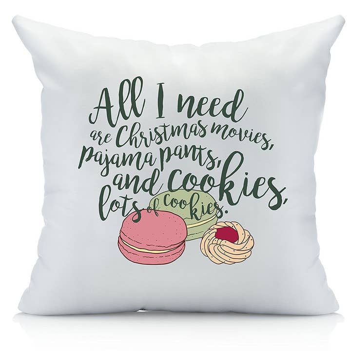 All I Need is Cookie funda de almohada de Navidad multicolor (1 18 x 18 pulgadas) regalos de Navidad para venta al por mayor de Oh, Susannah