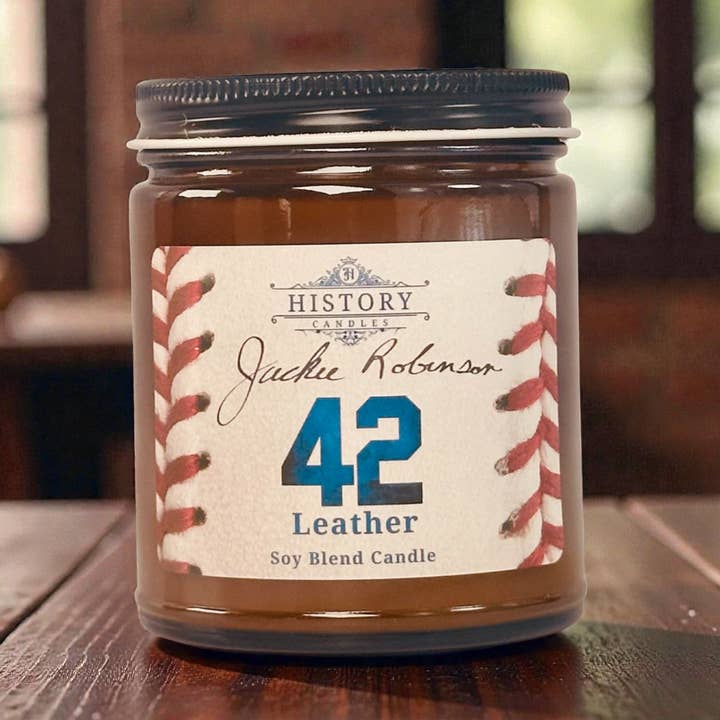 JACKIE ROBINSON Candle | Baseball Gift Shop Memorabilia for wholesale by History Candles