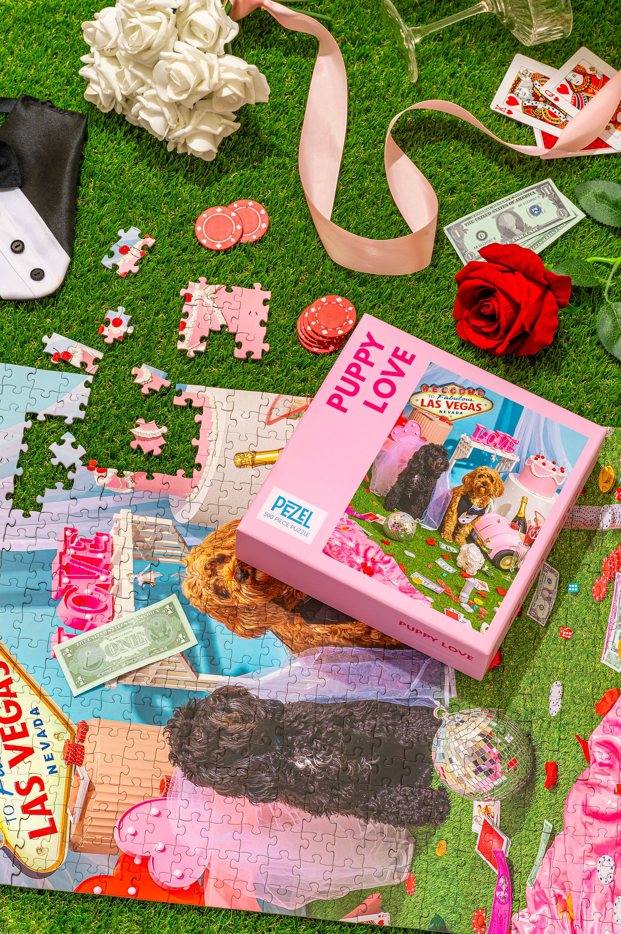 Pezel Puzzles - Wholesale Puzzle - Adult - 💗 Puppy Love 💗 | 500 Piece Jigsaw Puzzle w/ Canvas Bag2