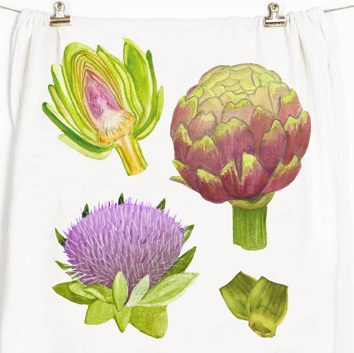 Honey Brush Design® - Wholesale Tea Towel - Artichoke Tea Towel