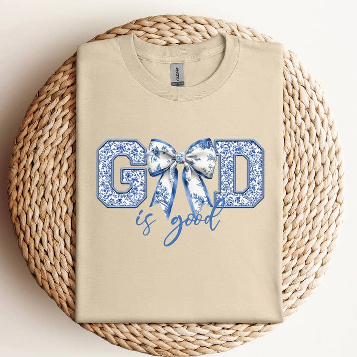 T-shirt DTF Deus é Bom por atacado de Vs design shop boutique