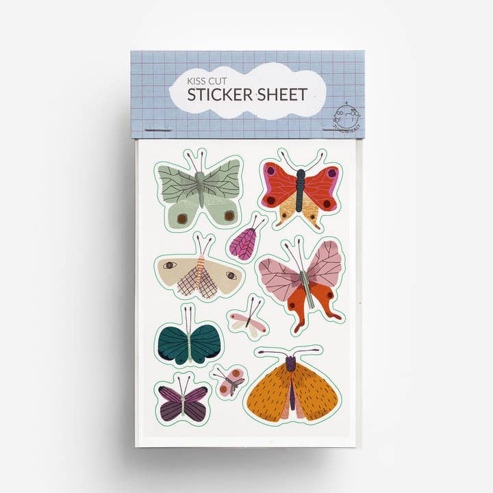 Butterfly Kiss Cut Sticker Sheet for wholesale by jungwiealt