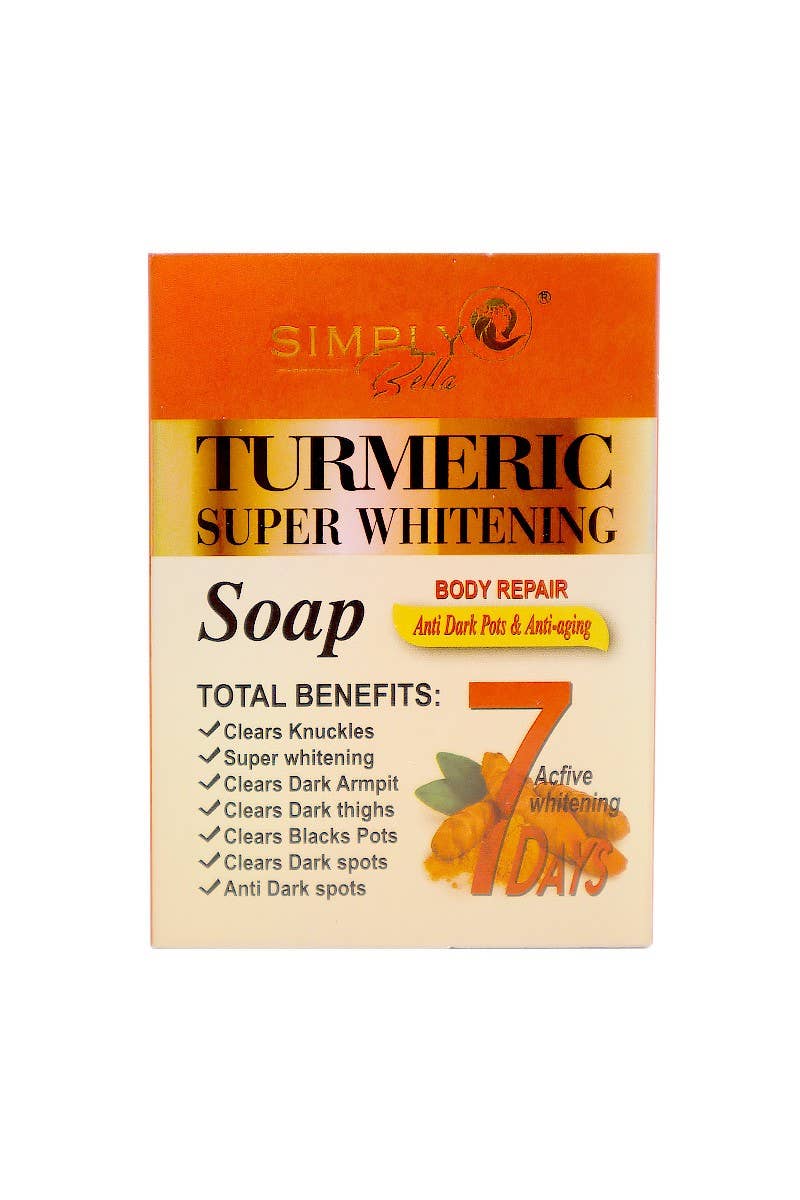 PINEAPPLE Beauty – wholesale Facial cleanser – Simply Bella SIM007 Turmeric Super Whitening Soap - 12 pcs  1