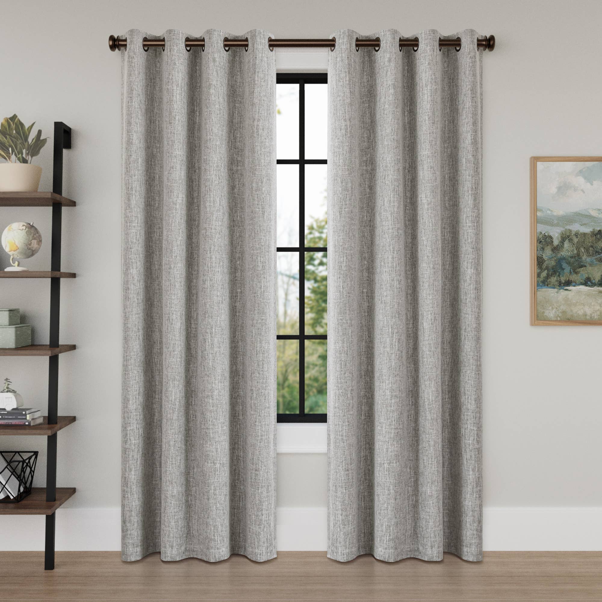 Awesome Home – Großhandel Vorhang – Verdunkelungsvorhänge mit Leinenstruktur und Ösen, 2 Paneele48