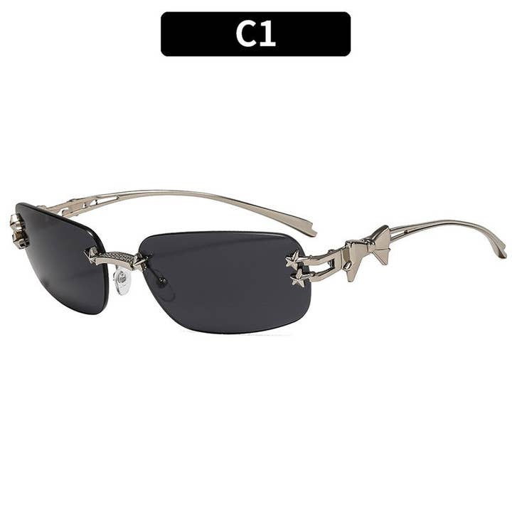 FurDecoration - Wholesale Sunglasses – Women's - Frameless Star Bow Sunglasses6