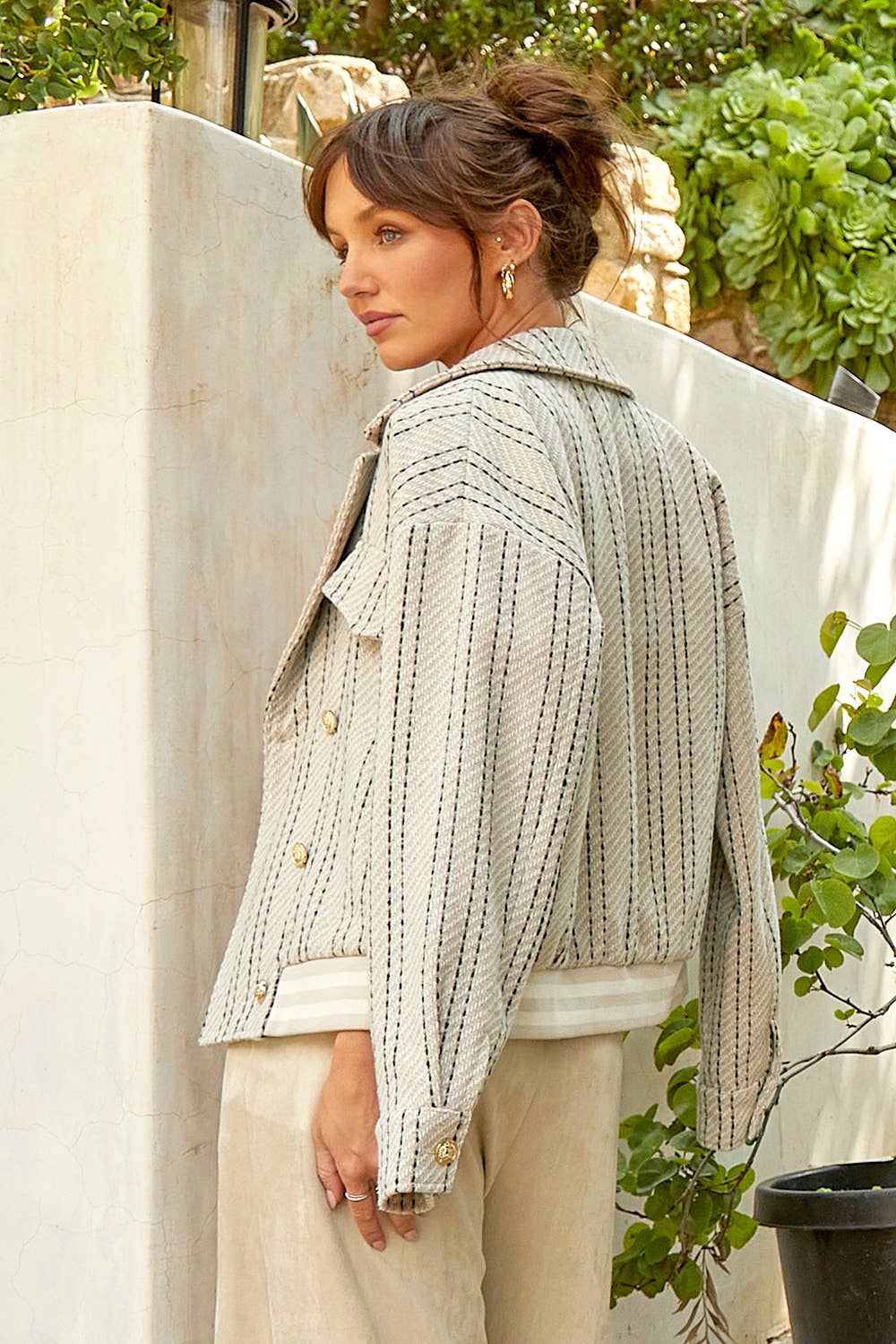 Mystree – wholesale Bomberjacka - Dam – 60732 Bomberjacka med ränder8