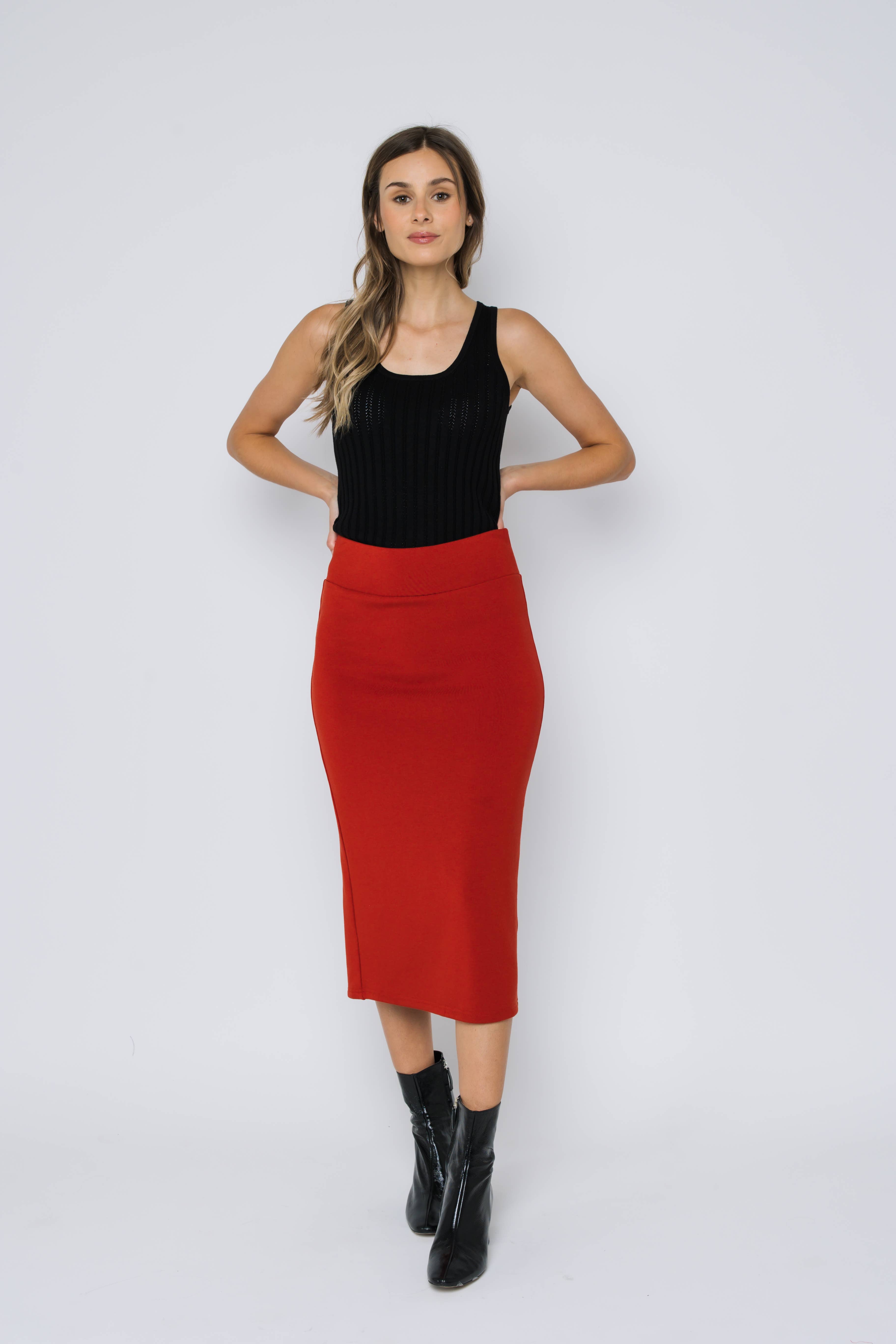 ORB - Vente Jupe – femme - Jupe midi en polaire Erin-Luxe2