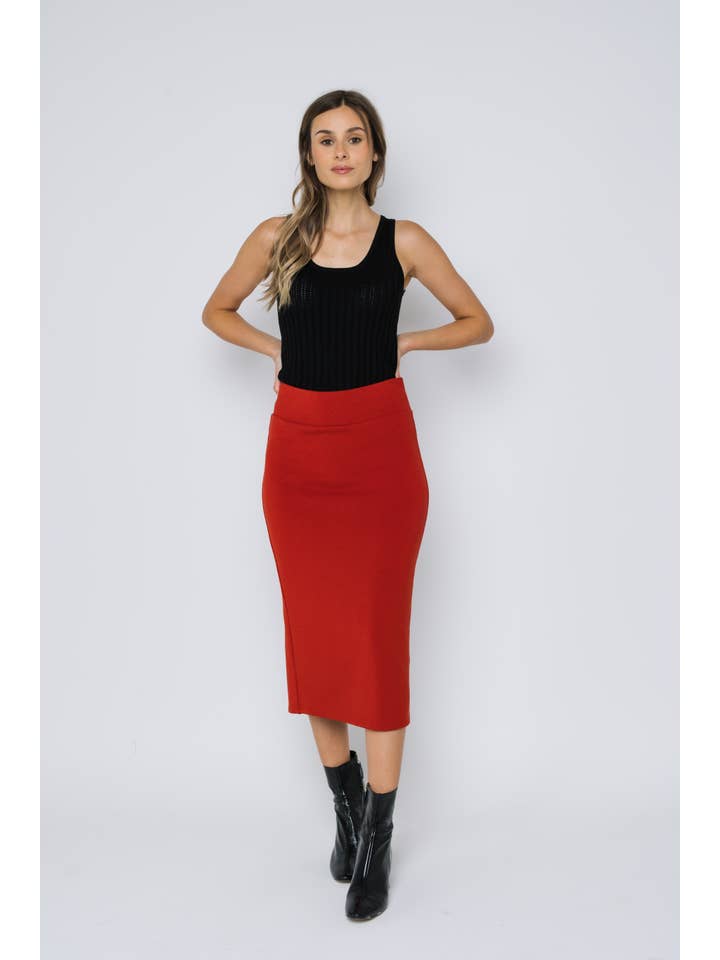 ORB - Vente Jupe – femme - Jupe midi en polaire Erin-Luxe2