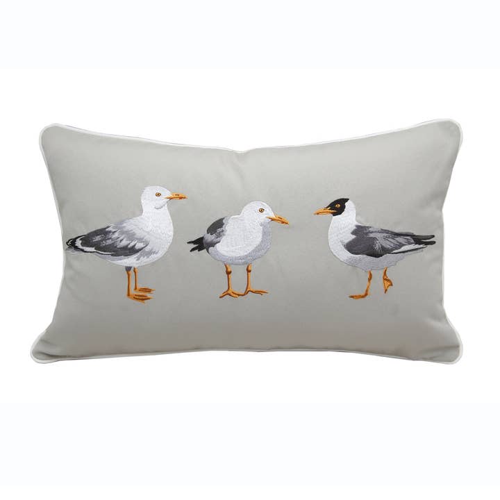 Coussin décoratif d'intérieur/extérieur Seagull Flash Mob pour la vente par Rightside Design