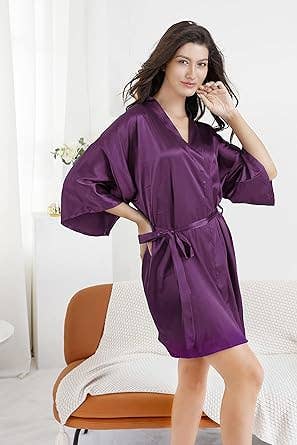 LA Merchandise - Wholesale Robe - Women's - La Merchandise LAB1800 Women's Satin Short Bridal Party Robe22