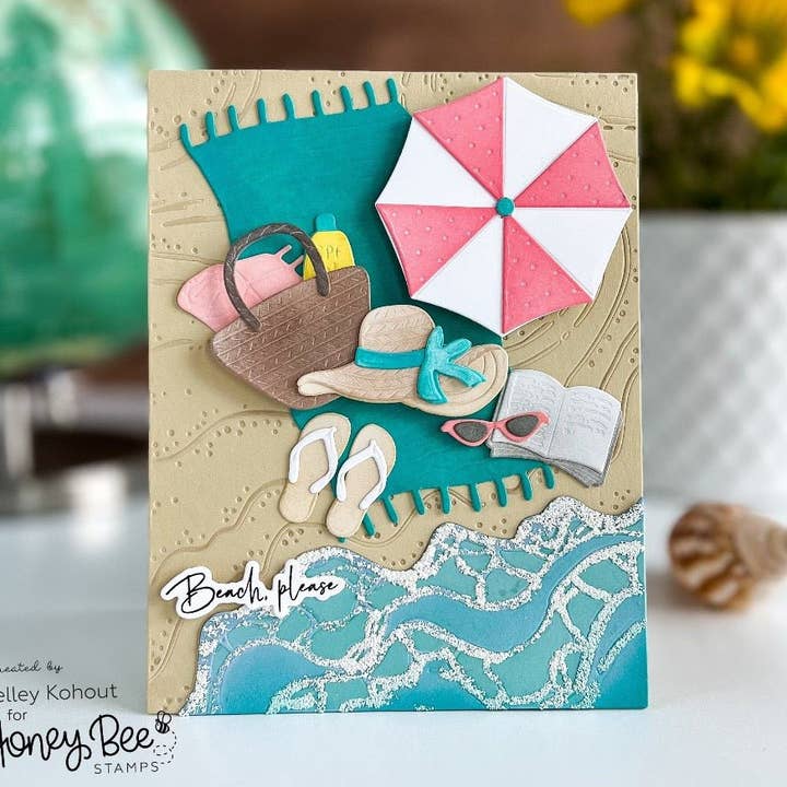 Strandpaus - Set om 2 - 6"x6" Matchande Schabloner för wholesale av Honey Bee Stamps