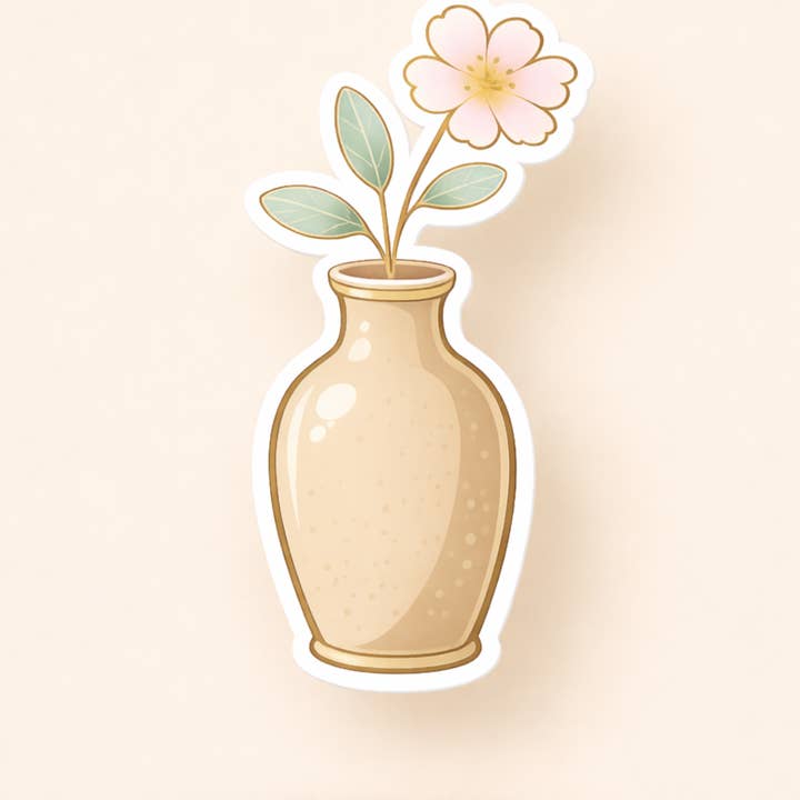 Vaso com Autocolante de Flor por atacado de Planned and Proper