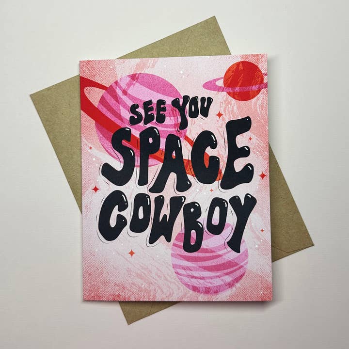 See You Space Cowboy lykønskningskort for engroshandel hos BBall Y'all