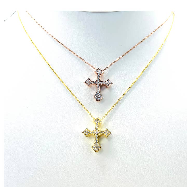 925 Sterling Silver Cross Necklace for wholesale by Loli