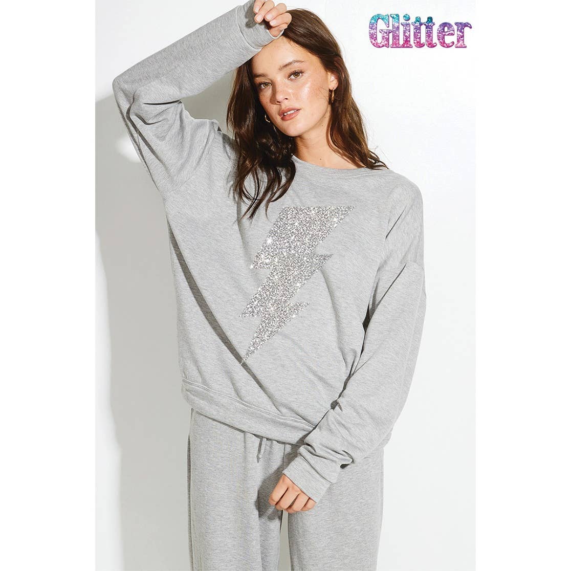 Phil Love - Vente Ensemble de vêtements d'intérieur – femme - Ensemble sweat-shirt en tissu éponge à paillettes10