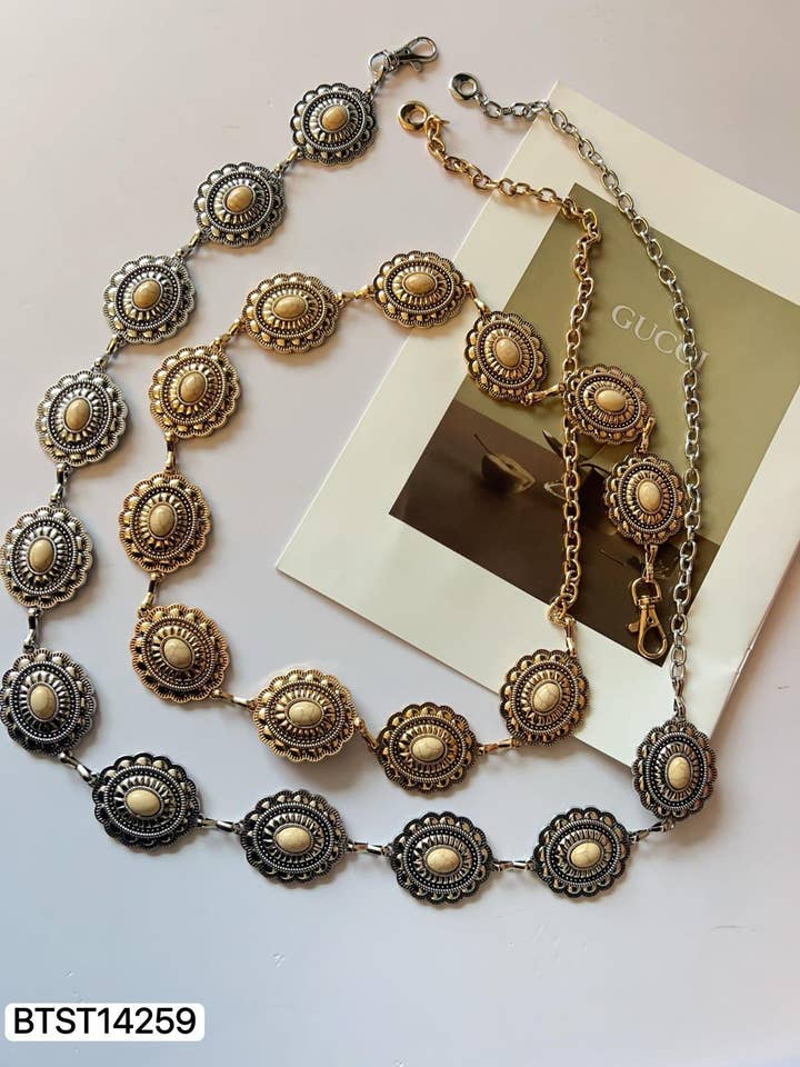 OVAL METAL BELT for wholesale by SWEET MAGIC SHOES & BAGS