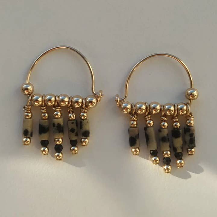 Oorbellen | 14K Gold Filled (gerecycled) & Jaspis voor wholesale door NŪR