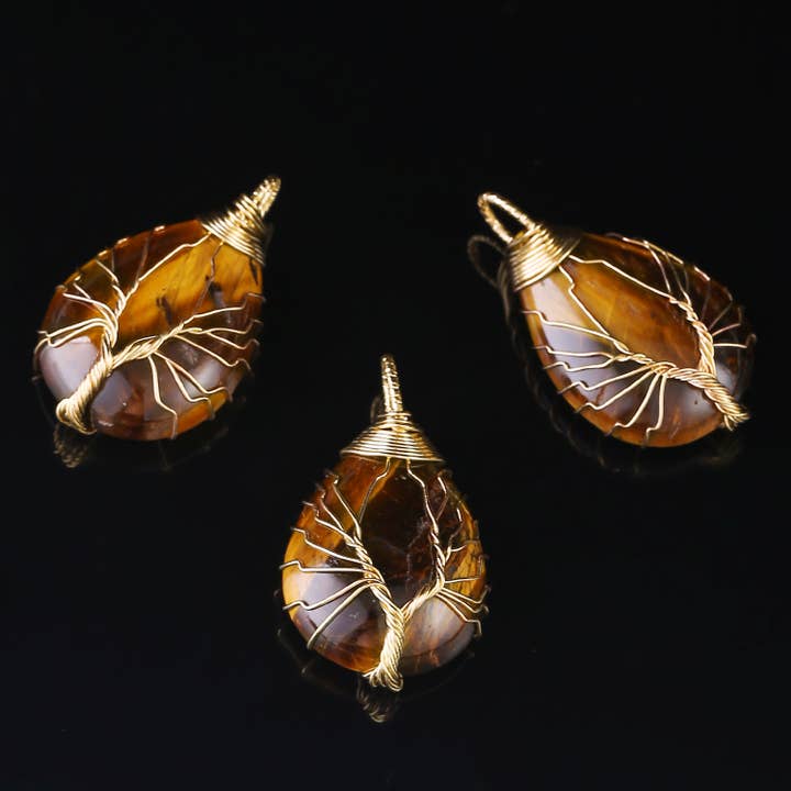 Gypsy Soul - Wholesale Pendant/Charm Necklace - Tree of Life Wire Wrapped Necklace - Assortment 12 Pcs2