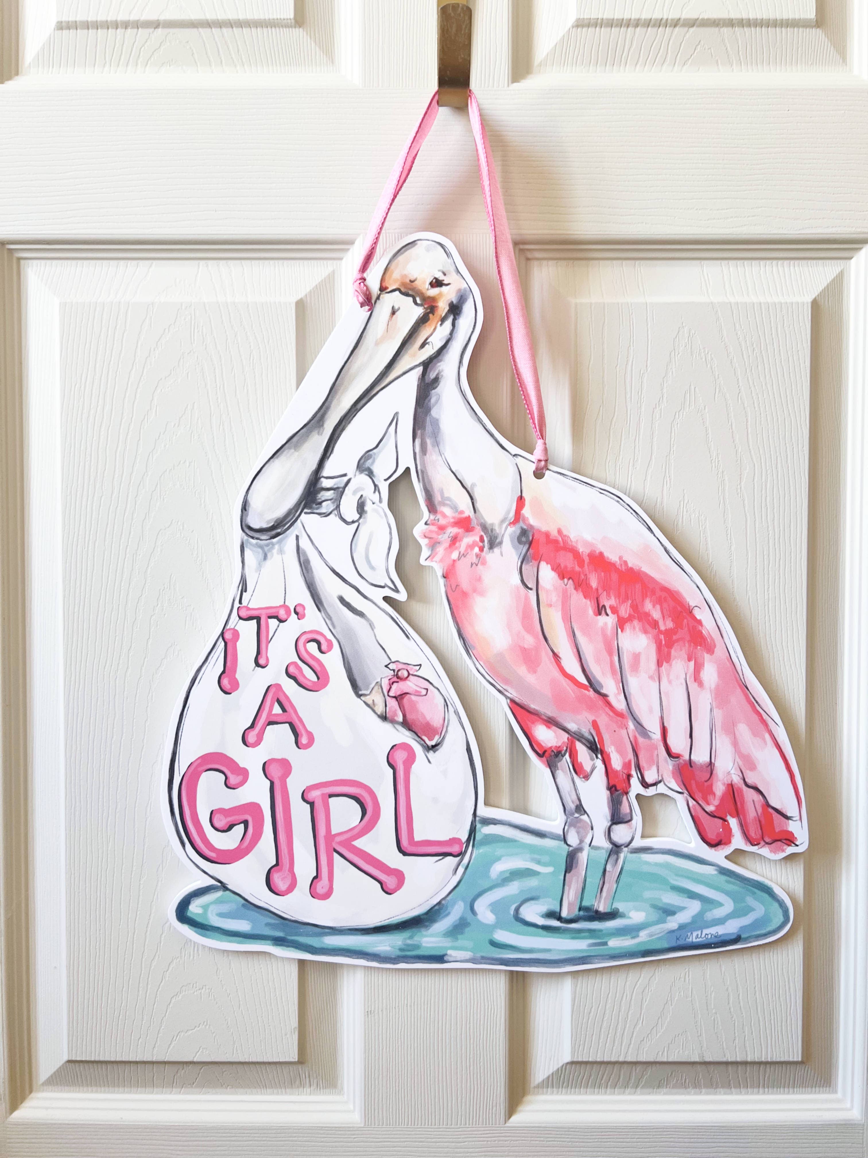 Home Malone - Wholesale Door Hanger - It's A Girl Spoonbill Door Hanger - Southern Baby Welcome3