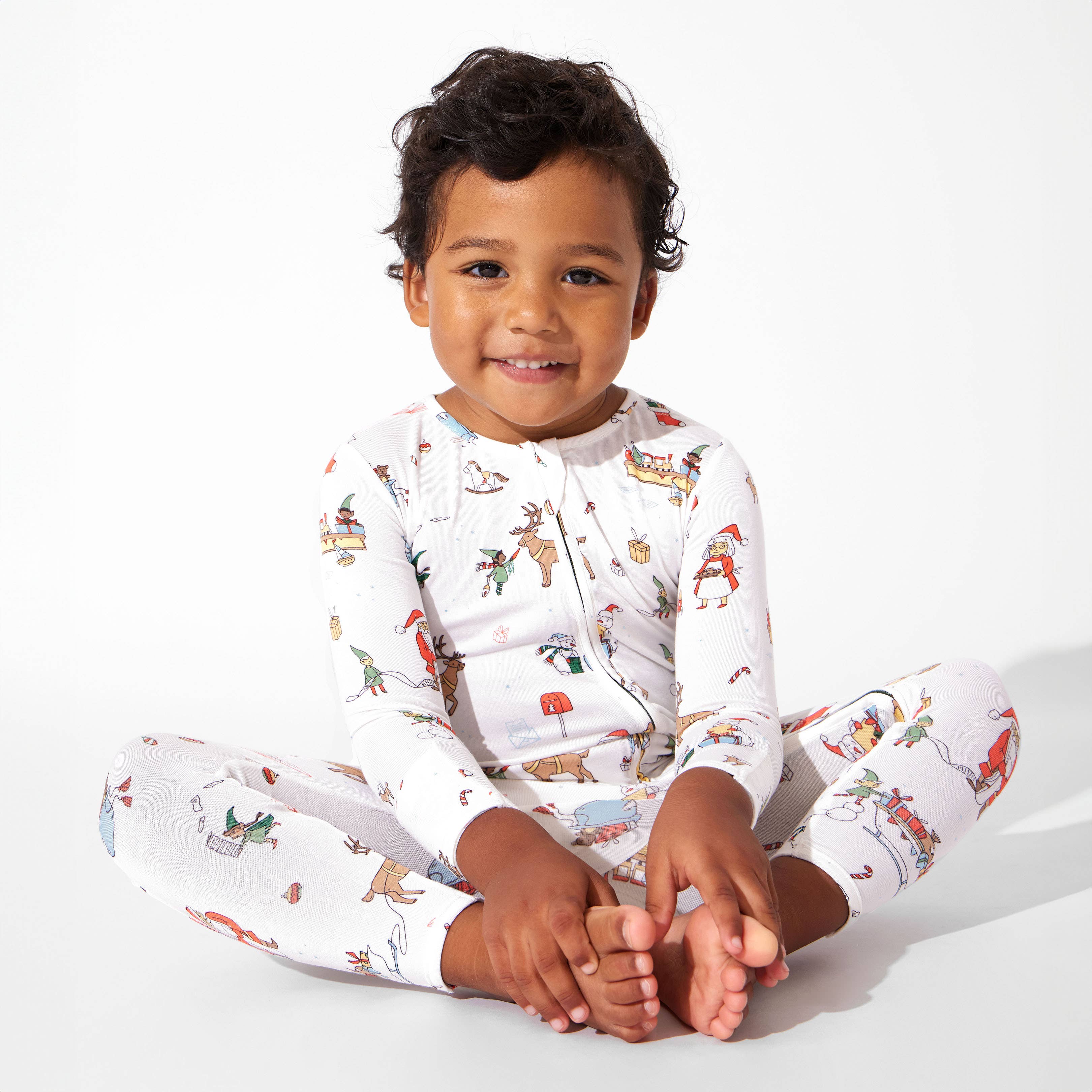 Bellabu Bear - Wholesale Slaappak - Baby -  Kerstpyjama: Santa's Workshop Bamboo nachtkleding voor kinderen3