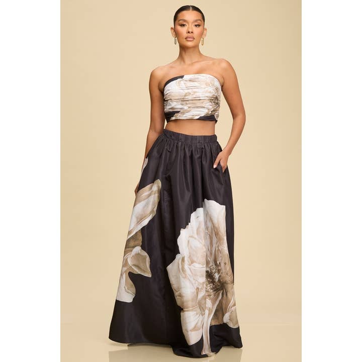 FLORAL PLEATED SKIRT SET for wholesale by Luxxel