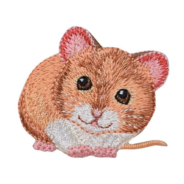 Mouse - Brown and Tan - Embroidered Patch - Iron on Applique - 1516671A for wholesale by Wholesale Applique