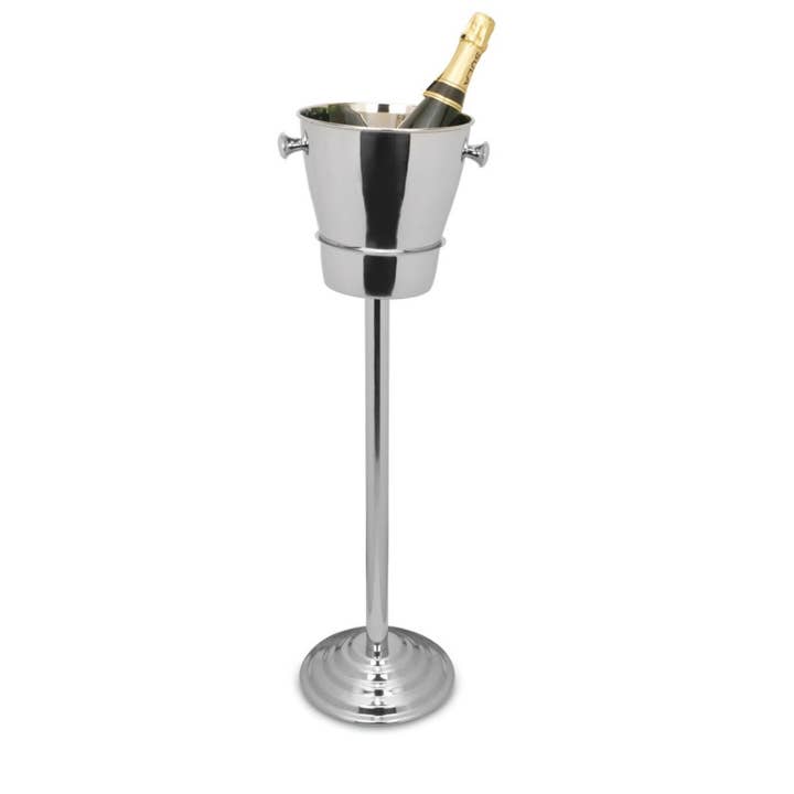 RVS champagnekoeler op standaard, hoogte 84 cm voor wholesale door AULICA