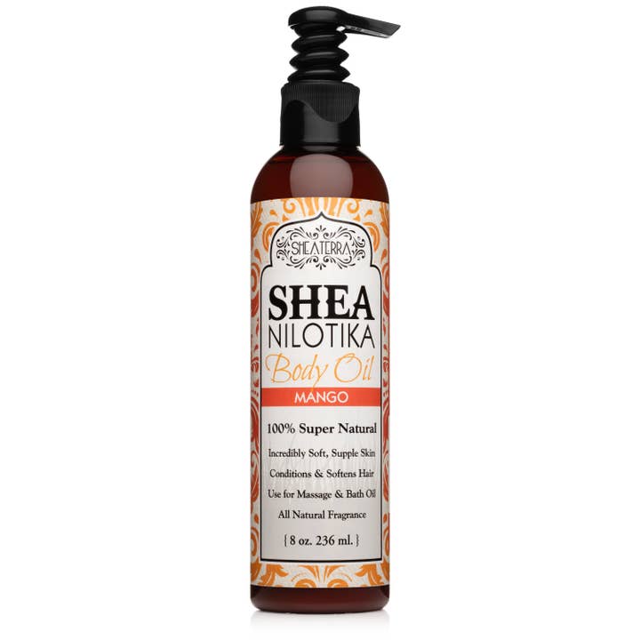 Shea Nilotik' Shea Butter Body Oil MANGO for wholesale by Shea Terra Organics