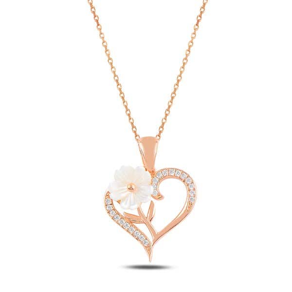 Rose hjerte Magnolia halskæde for engroshandel hos Valubia