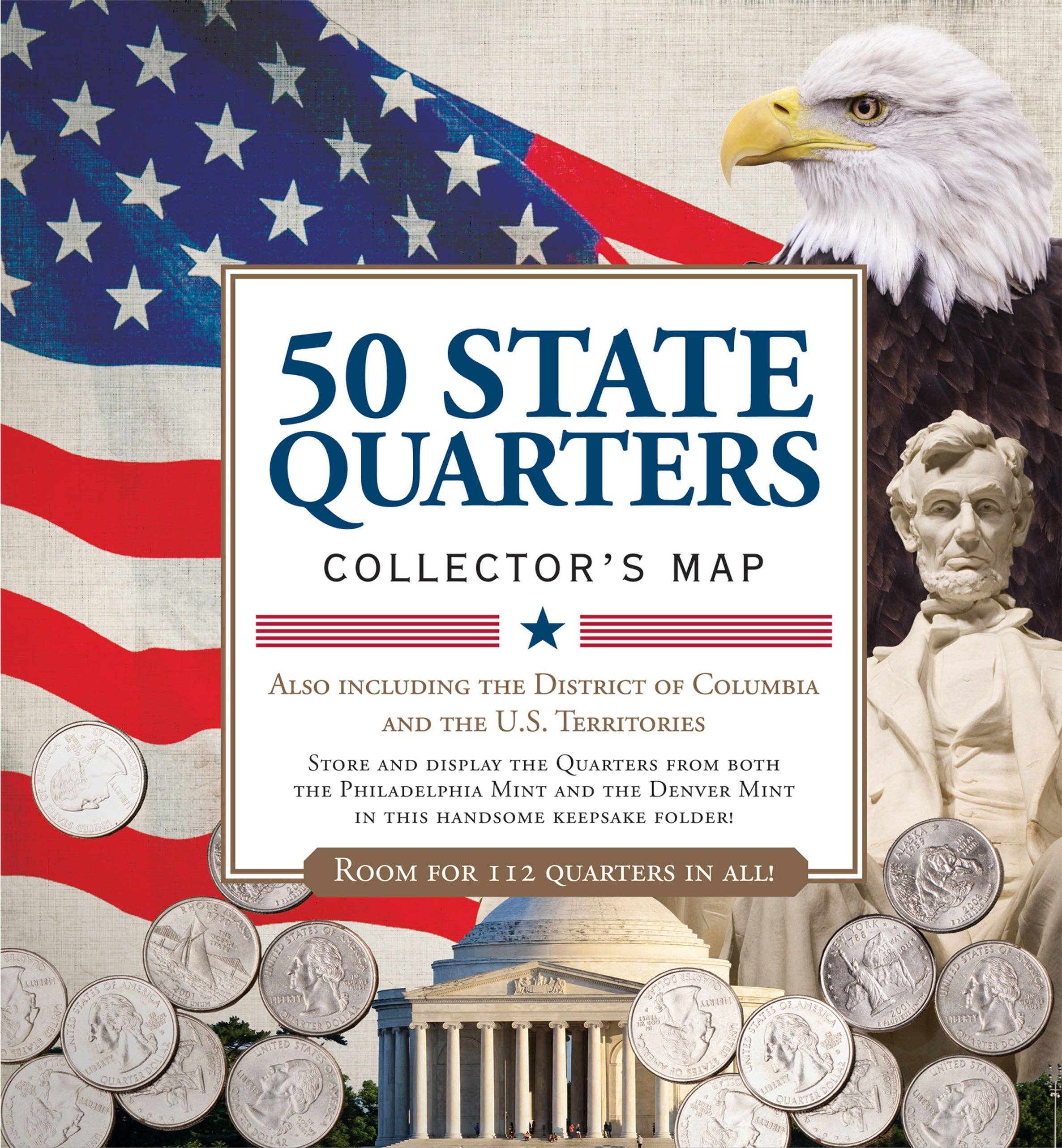 Peter Pauper Press - Wholesale History & Geography Book - 50 State Commemorative Quarters Collector's Map