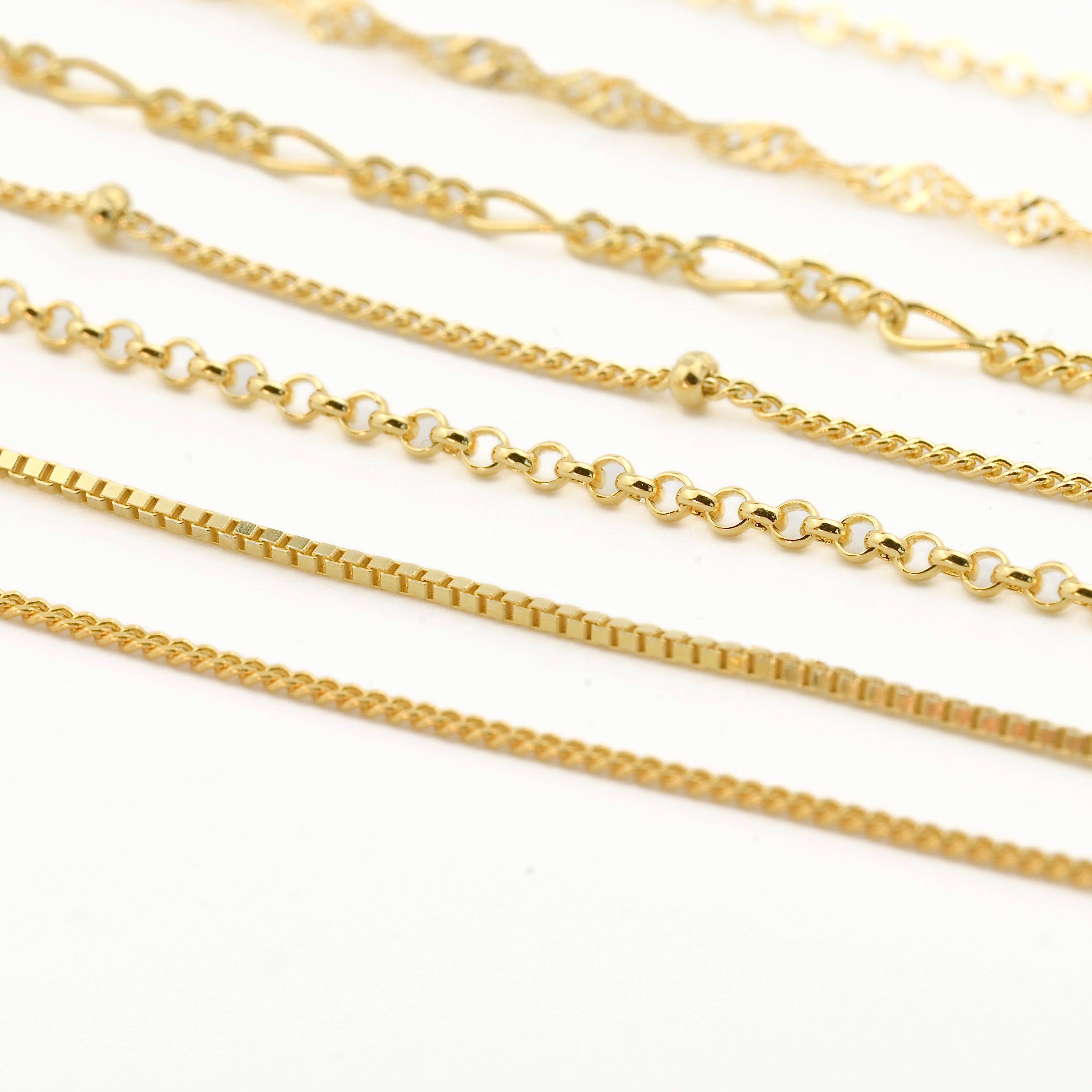 Blueyejewelry – Colar de elos e correntes por atacado – Colares delicados com correntes de prata 92510